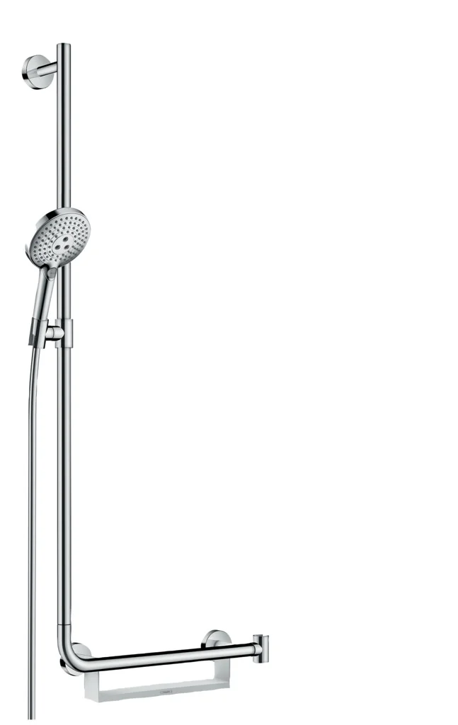 Hansgrohe Raindance Select S Brausenset 120, Chrom, 110 cm Brausestange, 3 Strahlarten (RainAir, Rain, Whirl), QuickClean, verstellbarer Neigungswinkel