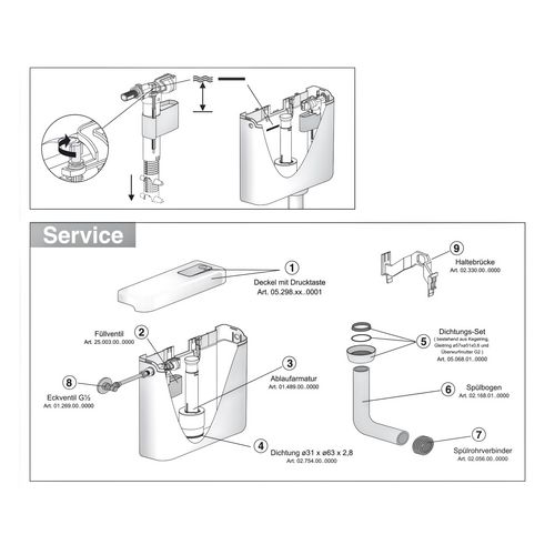 Badundu Spülkasten 338 × 390 × 116 mm in weiß Badundu Spülkasten 338 × 390 × 116 mm in weiß