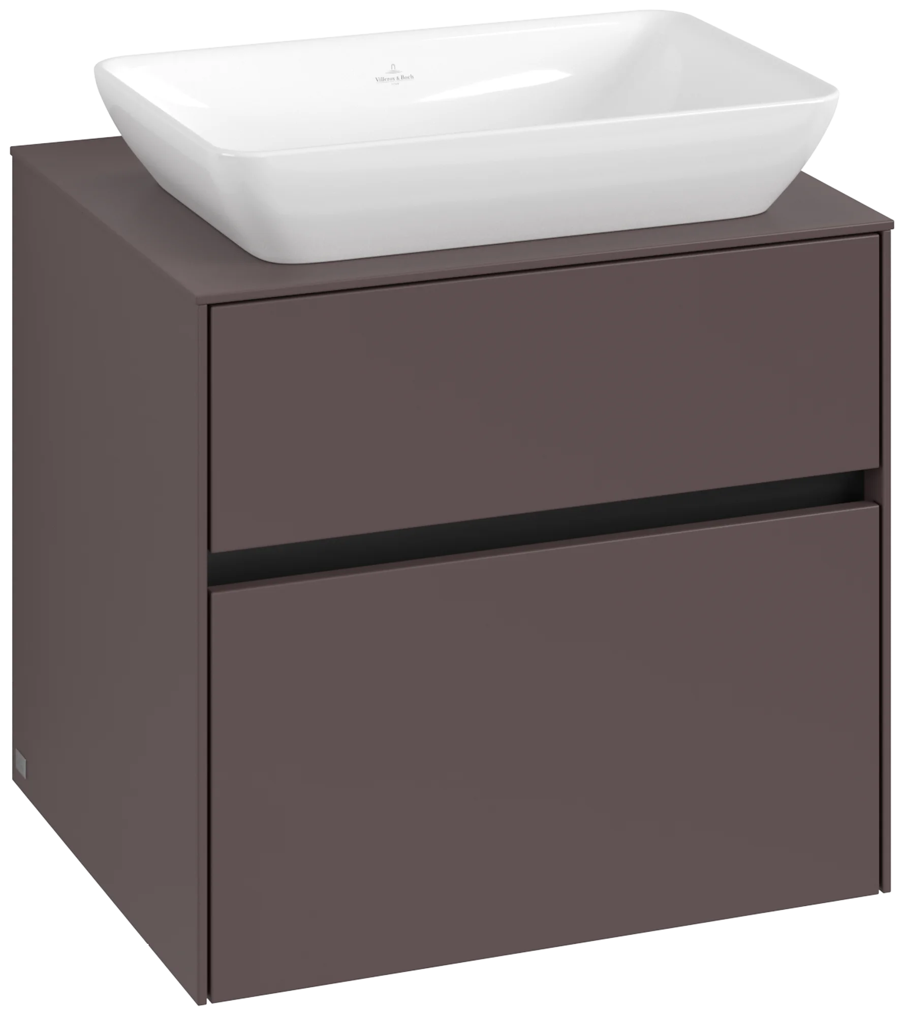 Villeroy & Boch Waschbeckenunterschrank Collaro C15500, Eckig Dark Berry, 600x548x500mm, 500mm Wanneneinbaumaß, 2 Auszüge mit Antirutsch-Boden Villeroy & Boch Waschbeckenunterschrank Collaro C15500, Eckig Dark Berry, 600x548x500mm, 500mm Wanneneinbaumaß, 2 Auszüge mit Antirutsch-Boden