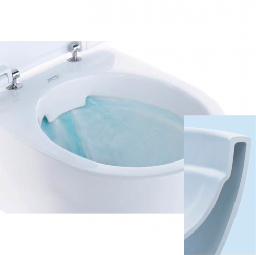 Set-Tiefspül-WC Geberit Wand-WC Renova ohne Spülrand mit WC-Sitz Soft Closing von Geberit Set-Tiefspül-WC Geberit Wand-WC Renova ohne Spülrand mit WC-Sitz Soft Closing von Geberit