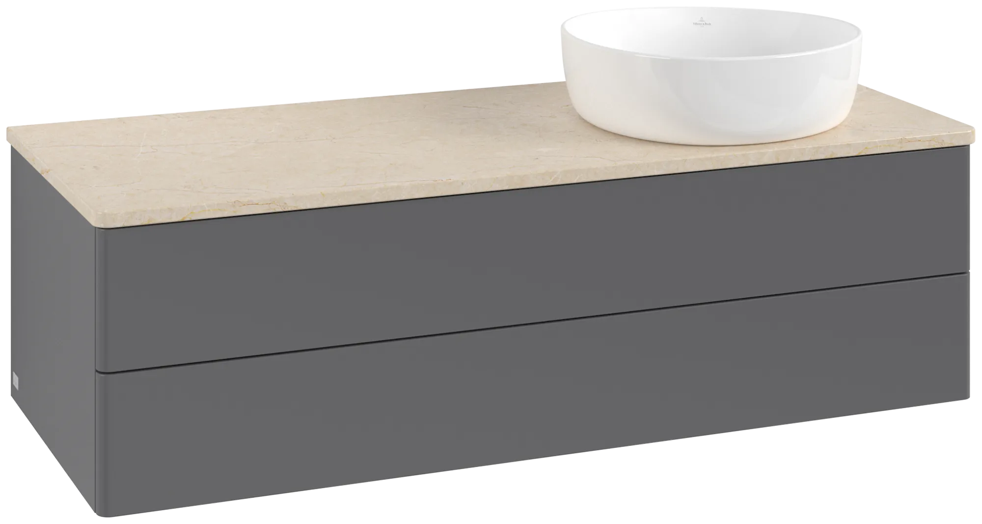 Villeroy & Boch Antao Waschbeckenunterschrank K23_1, 1200x360x500 mm, Anthracite Matt Lacquer / Botticino