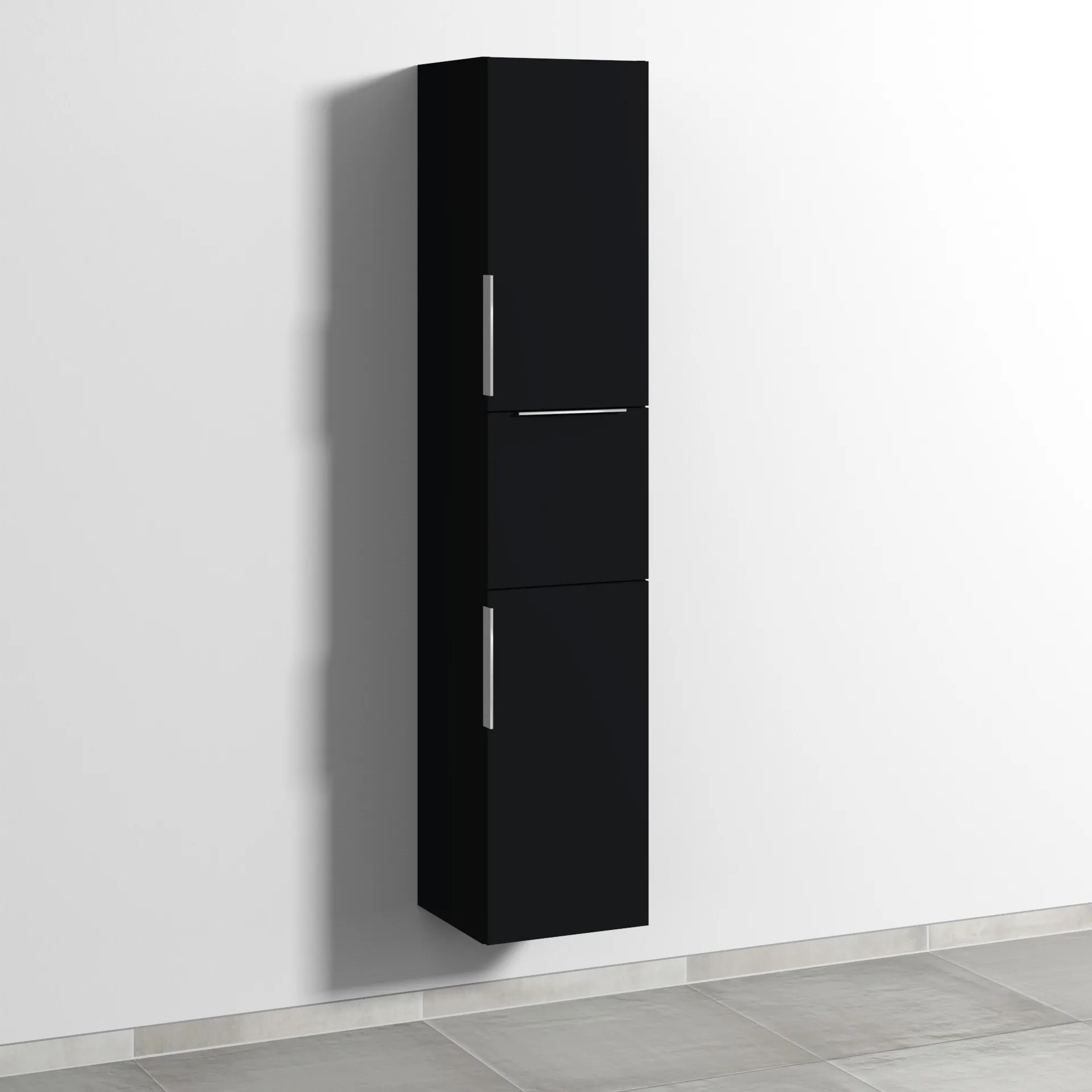 Sanipa Hochschrank „3way“ 350 × 1700 × 345 mm Anschlag rechts, in Schwarz (matt), Anschlag rechts