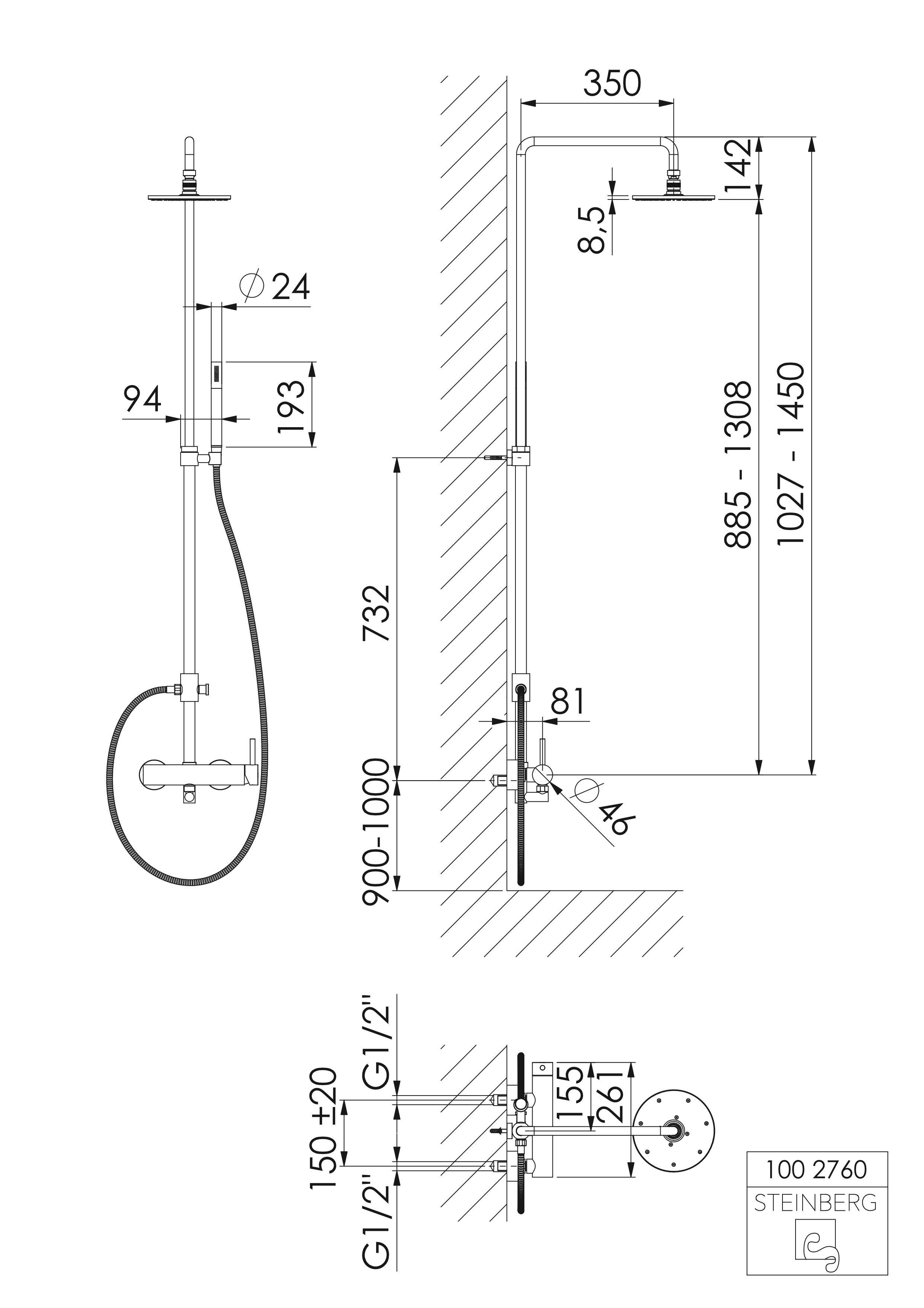 Serie 100 Brauseset mit Einhebelmischbatterie und Regenbrause ⌀ 20 cm, Brauseschlauch 180 cm Serie 100 Brauseset mit Einhebelmischbatterie und Regenbrause ⌀ 20 cm, Brauseschlauch 180 cm