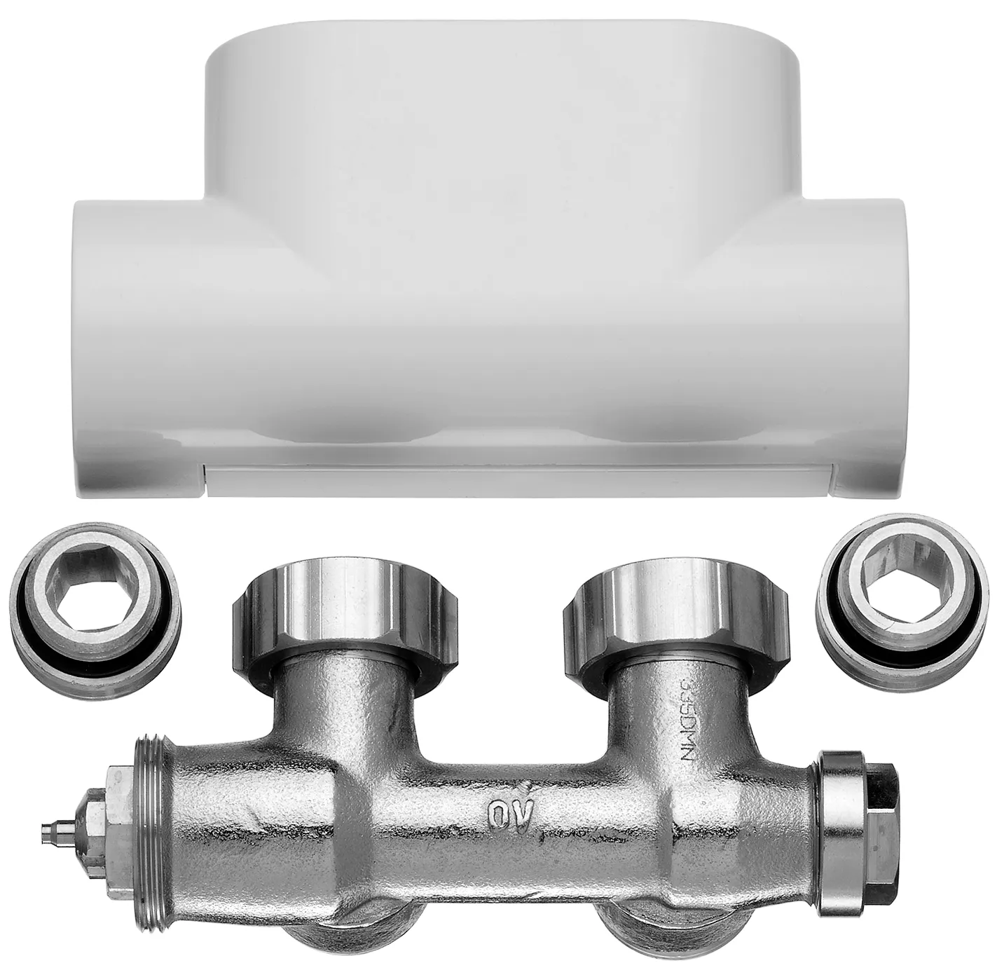 Kermi Ventilhahnblock-Set Eckform in weiß Kermi Ventilhahnblock-Set Eckform in weiß