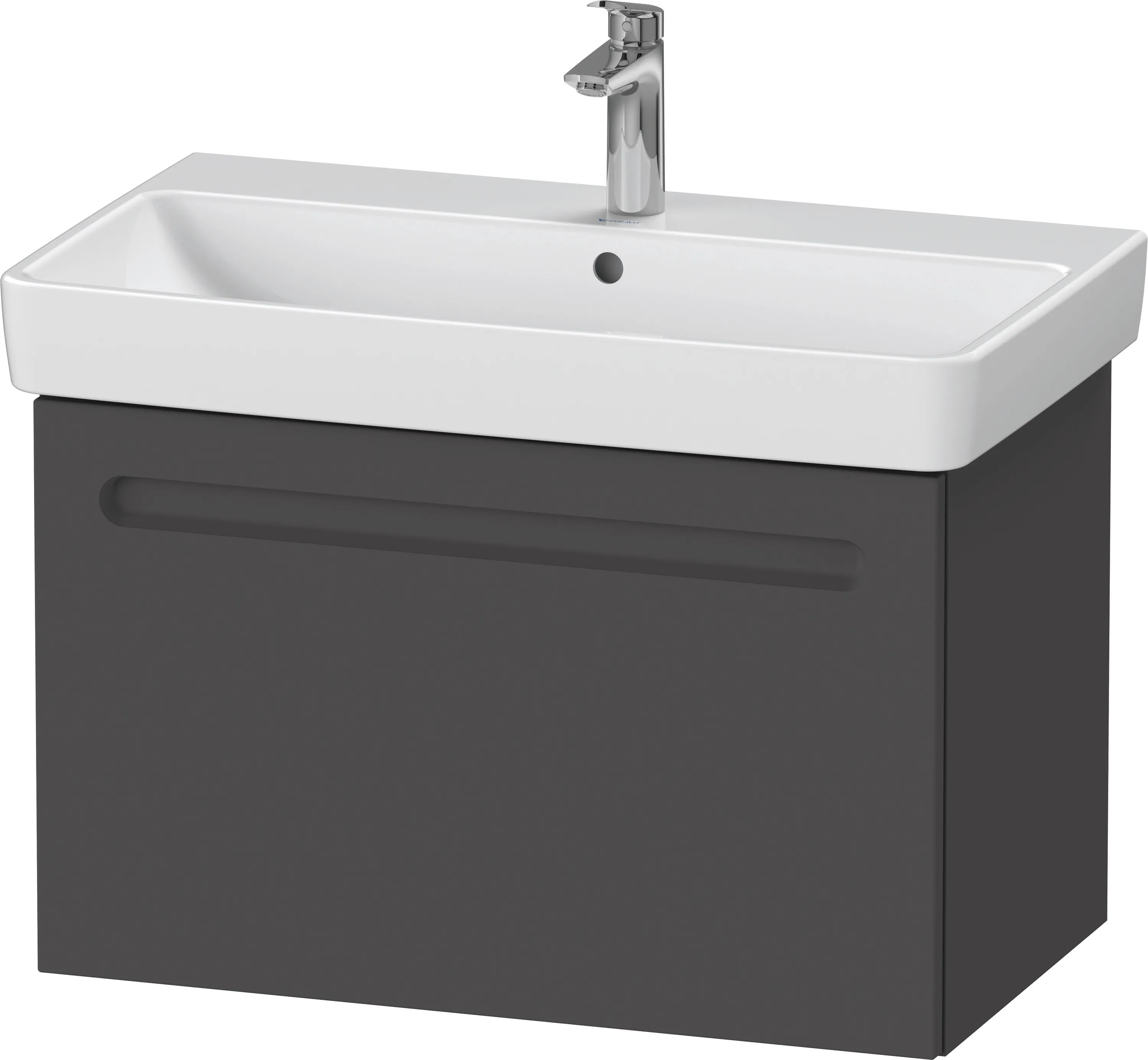 Duravit Waschtischunterschrank wandhängend „No.1“ 74 × 47,8 × 42,6 cm in Graphit Matt Duravit Waschtischunterschrank wandhängend „No.1“ 74 × 47,8 × 42,6 cm in Graphit Matt