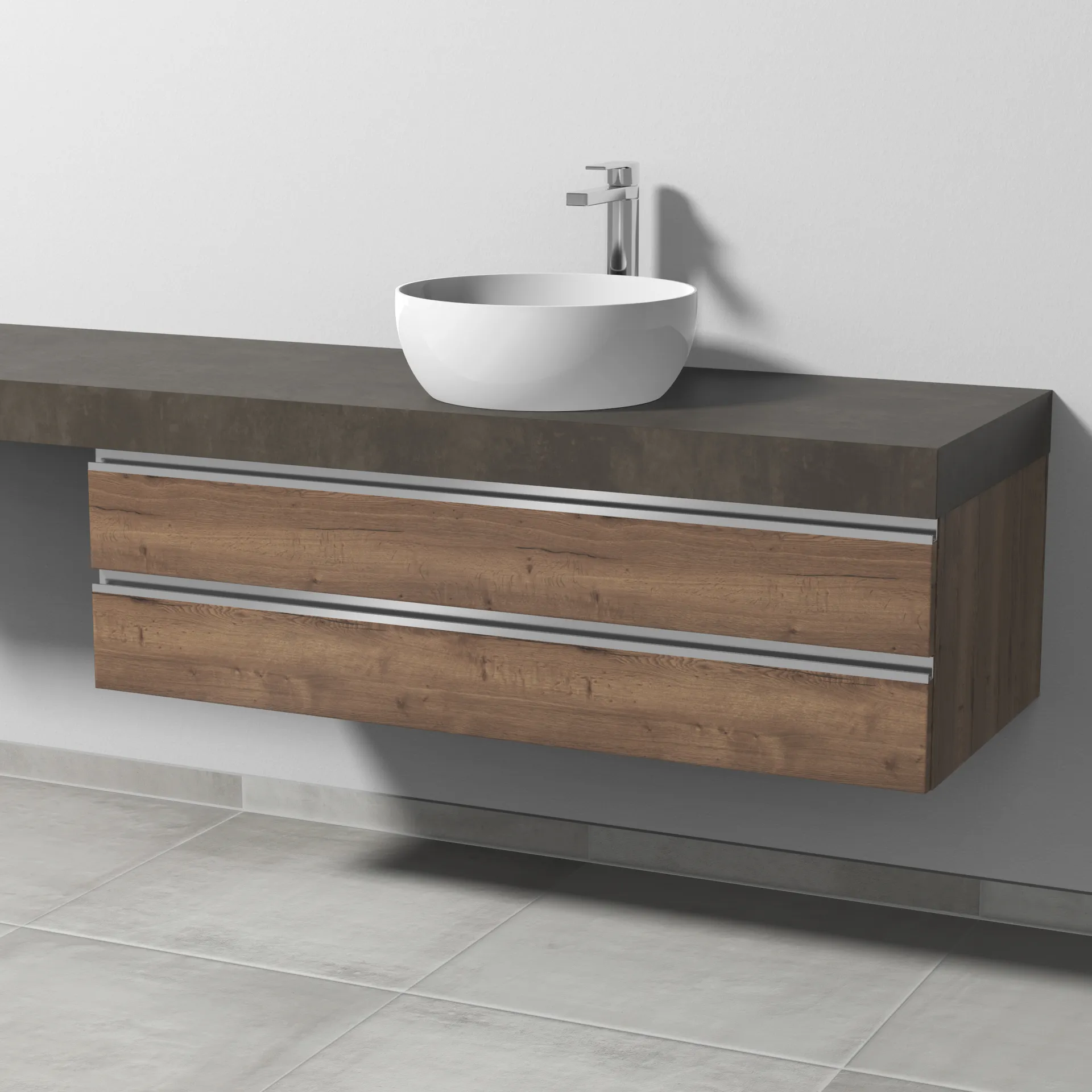 Sanipa Waschtischunterschrank „2morrow“ 1200 × 340 × 520 mm in Eiche Tabak