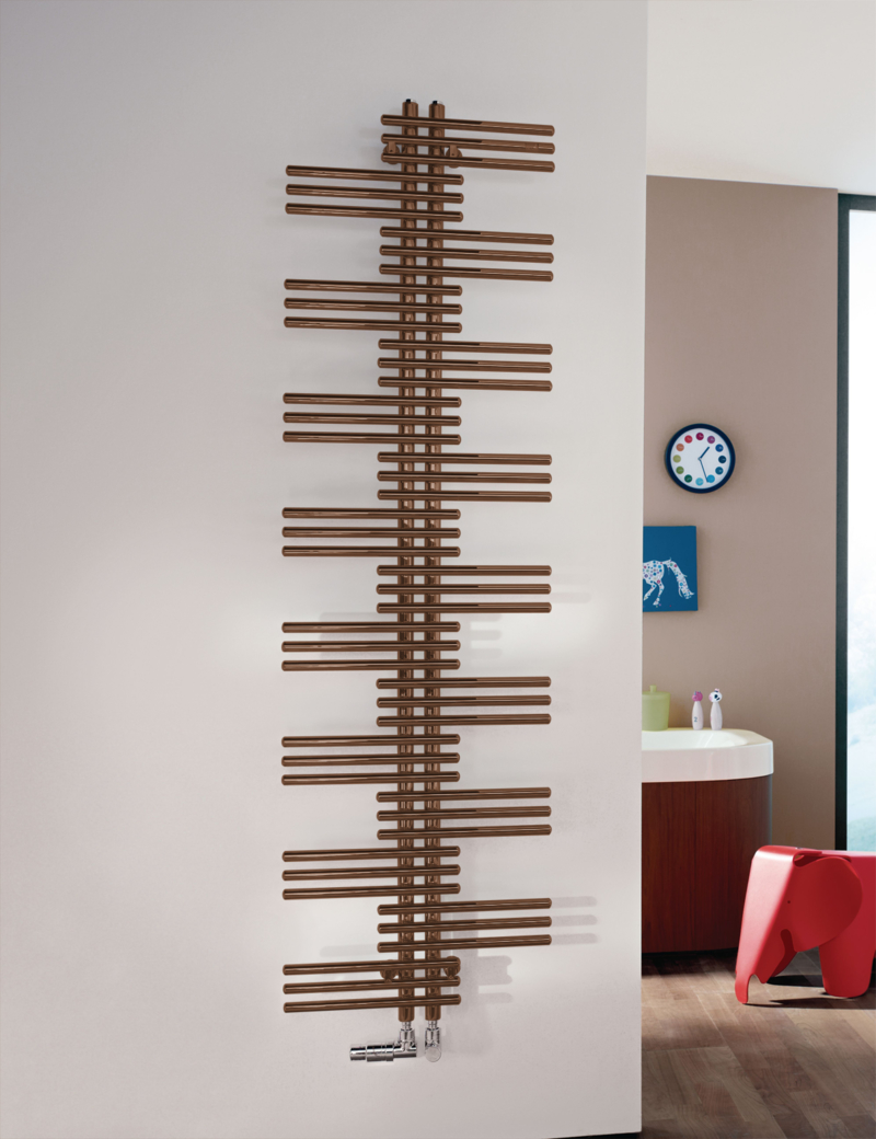 Design-Heizkörper Yucca von Zehnder - 1340x64x500 mm, RAL 9010, ein- oder doppellagig, wendbar, 4 x 1/2" Anschluss