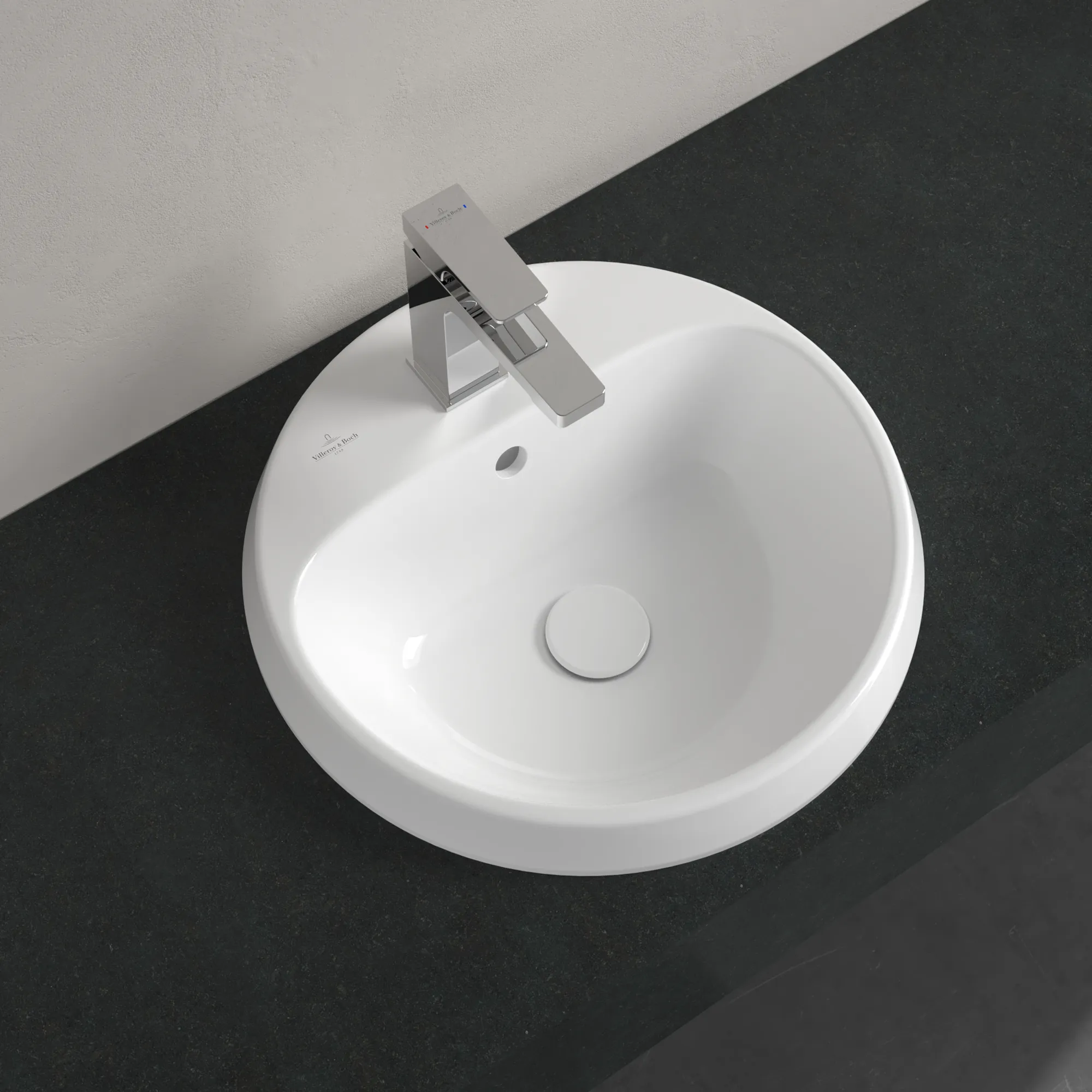 Villeroy & Boch Einbauwaschtisch „Architectura“ mit 1×1 Hahnlochbohrung, ⌀ 450 mm, mit Hahnlochbohrung, Hahnlochposition mittig in Weiß Alpin Villeroy & Boch Einbauwaschtisch „Architectura“ mit 1×1 Hahnlochbohrung, ⌀ 450 mm, mit Hahnlochbohrung, Hahnlochposition mittig in Weiß Alpin