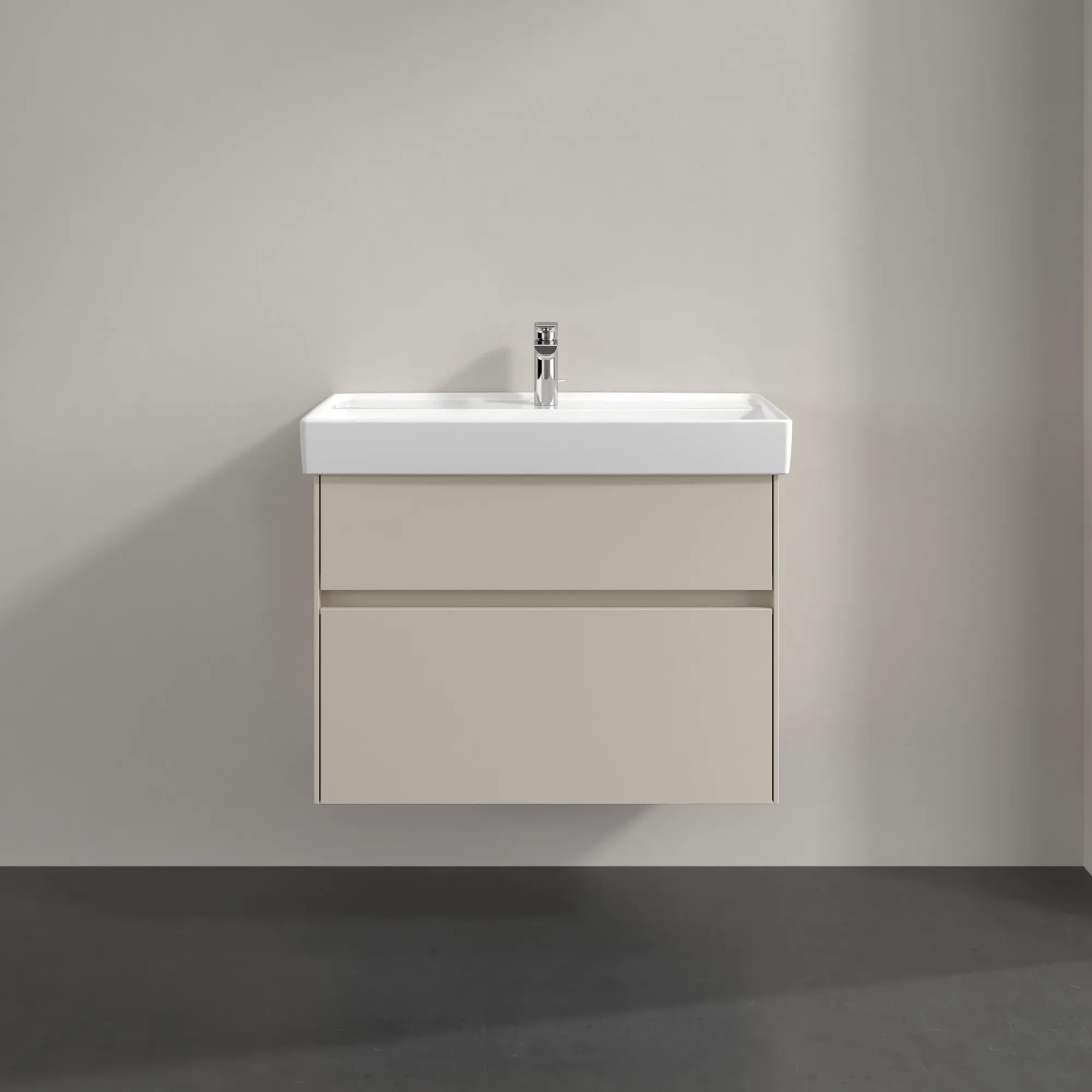 Villeroy & Boch Waschtischunterschrank „Collaro“ 754 × 546 × 444 mm Cashmere Grey, für Becken mittig, ohne Beleuchtung