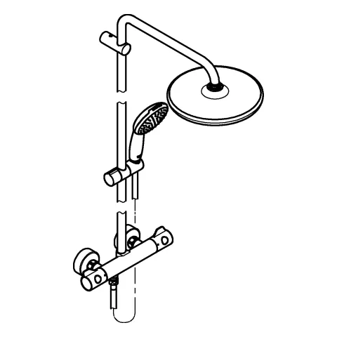 Duschsystem Tempesta 210 26811_1, mit Thermostat, Wandmontage, Kopfbrause Tempesta 210, Brauseboden weiß, Strahlart: Rain, Handbrause Tempesta 110, Strahlart: Rain, Water Saving, (28 410), Maximaler Durchfluss (bei 3 bar): 8.7 l/min, chrom Duschsystem Tempesta 210 26811_1, mit Thermostat, Wandmontage, Kopfbrause Tempesta 210, Brauseboden weiß, Strahlart: Rain, Handbrause Tempesta 110, Strahlart: Rain, Water Saving, (28 410), Maximaler Durchfluss (bei 3 bar): 8.7 l/min, chrom