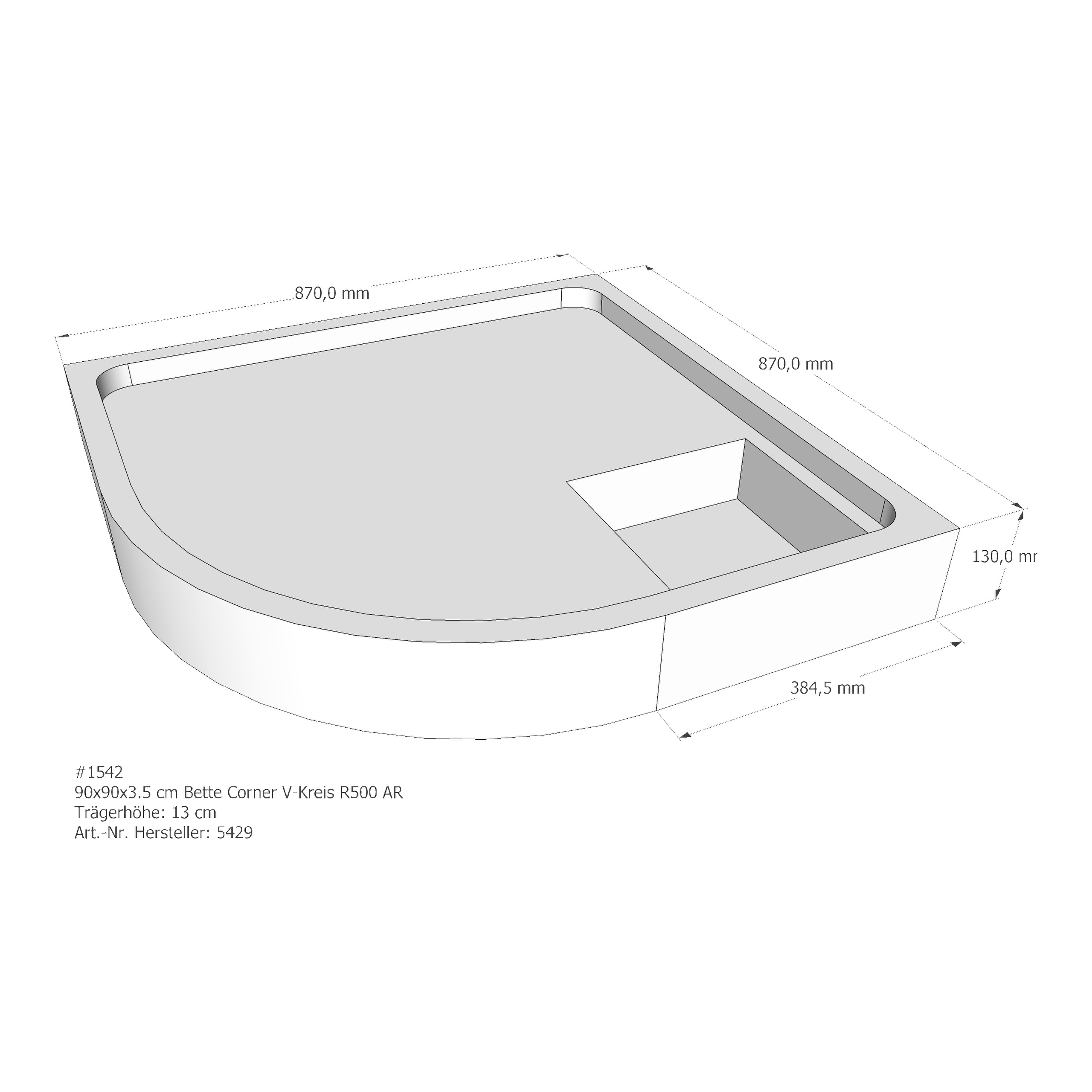Duschwannenträger für Bette Corner 90 × 90 × 3,5 cm Duschwannenträger für Bette Corner 90 × 90 × 3,5 cm
