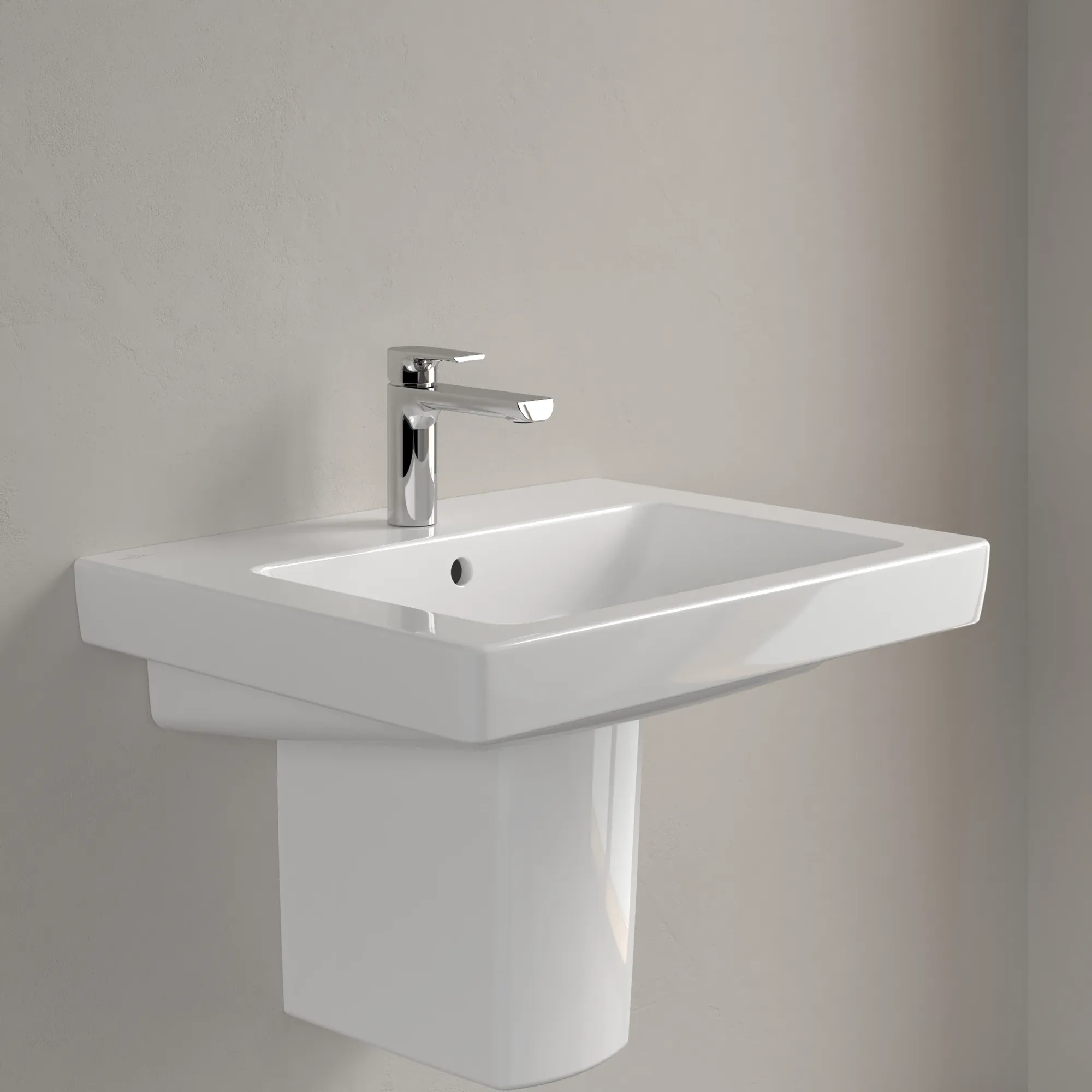 Villeroy & Boch Subway 2.0 Wandwaschbecken, 600x470x155 mm, weiß Alpin CeramicPlus, mit Überlauf, für 3-Loch-Armatur Villeroy & Boch Subway 2.0 Wandwaschbecken, 600x470x155 mm, weiß Alpin CeramicPlus, mit Überlauf, für 3-Loch-Armatur
