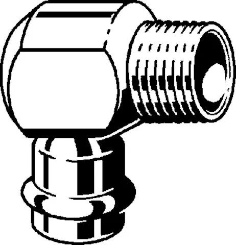 „Prestabo“ 90°-Winkel mit 1 Muffe und Außengewinde 12 mm × 1/2″