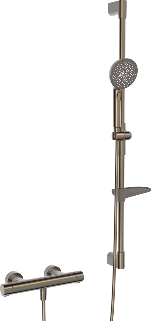 HansaPRISMA Duscharmatur, Wandmontage, Thermostat, Bronze gebürstet, 970 mm HansaPRISMA Duscharmatur, Wandmontage, Thermostat, Bronze gebürstet, 970 mm