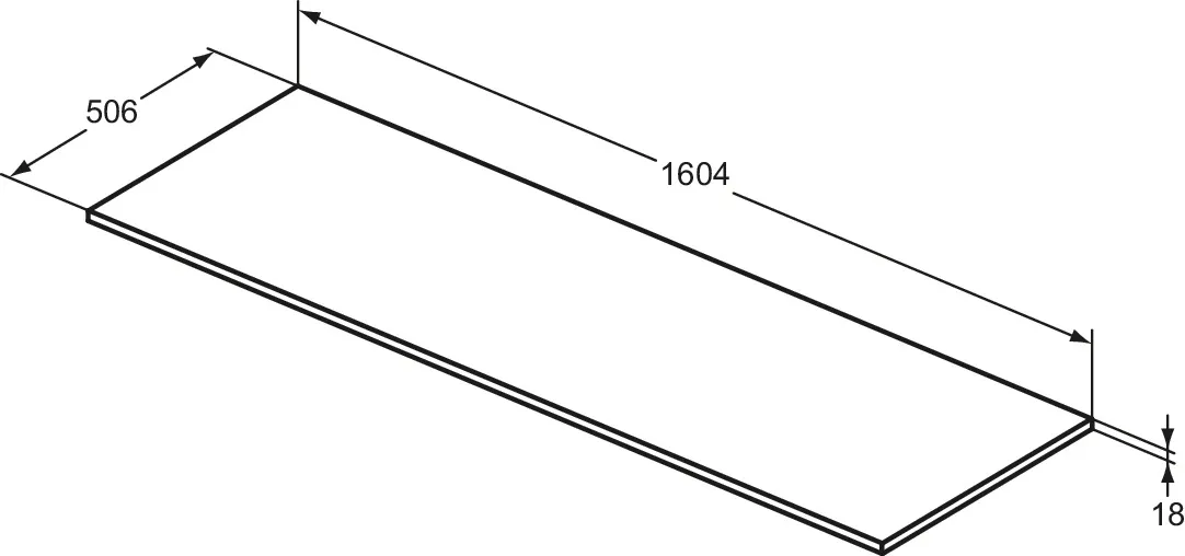 Waschtischplatte i.life B ohne Ausschnitt 1604x506x18mm Weiß matt Waschtischplatte i.life B ohne Ausschnitt 1604x506x18mm Weiß matt