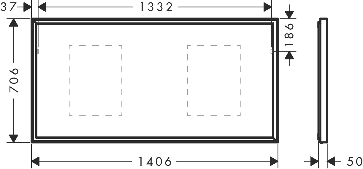 Xarita E Spiegel mit LED-Beleuchtung 1400/50 IR Sensor Mattweiß