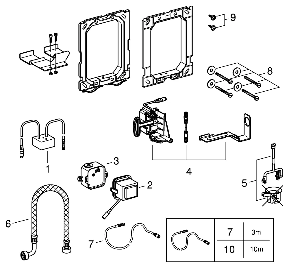 Funk-Elektronik 38778, mit Trafo 100-230 V AC, 50-60 Hz, 6 V DC, für eine zusätzliche Abdeckplatte für manuelle Auslösung