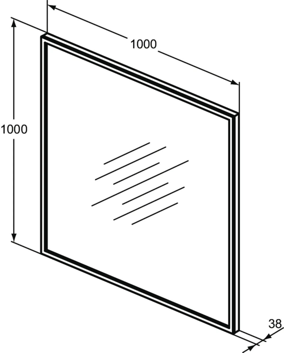 Ideal Standard Spiegel „Conca“ 100 × 100 cm