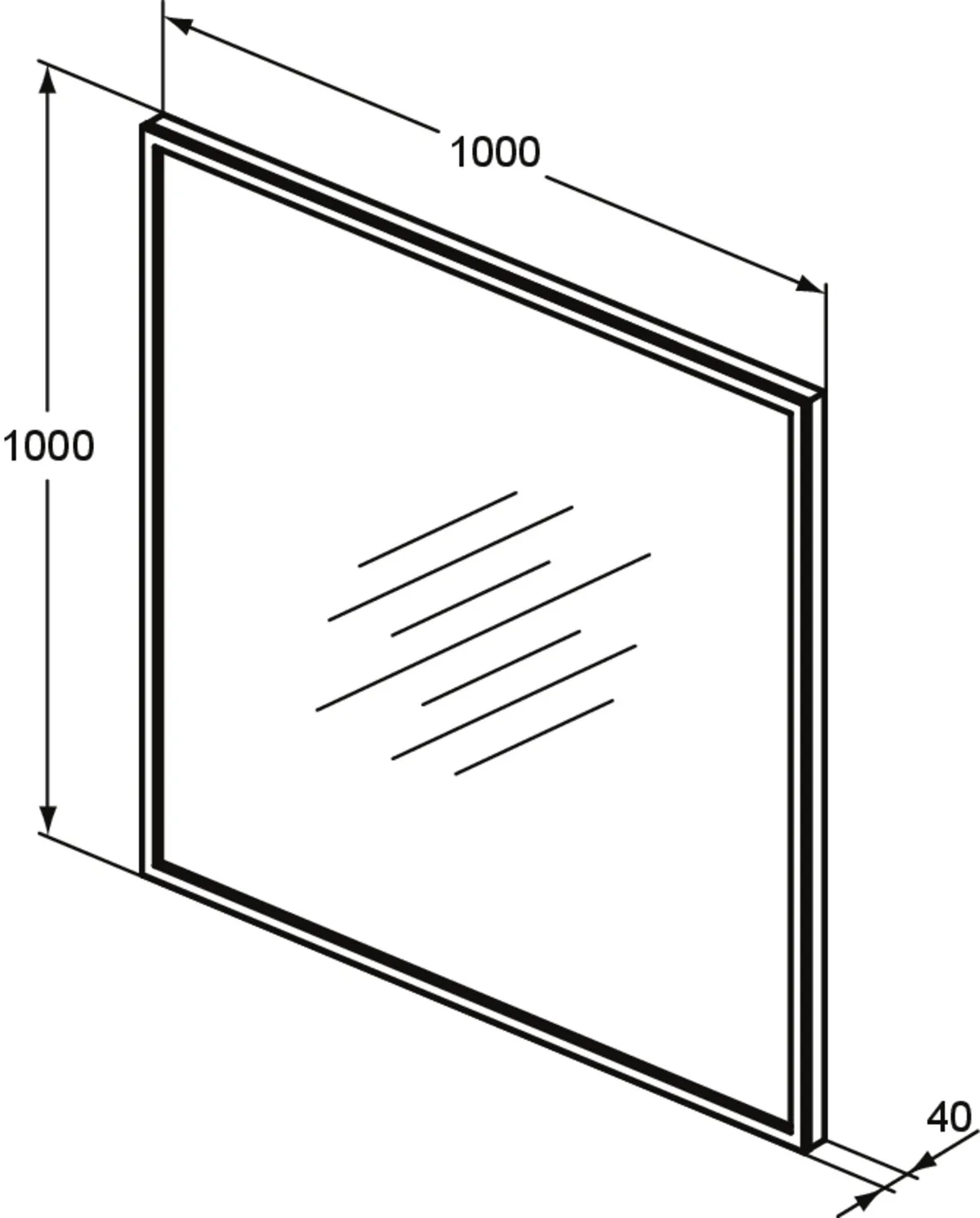 Ideal Standard Spiegel Conca, eckig, 1000x38x1000mm Ideal Standard Spiegel Conca, eckig, 1000x38x1000mm