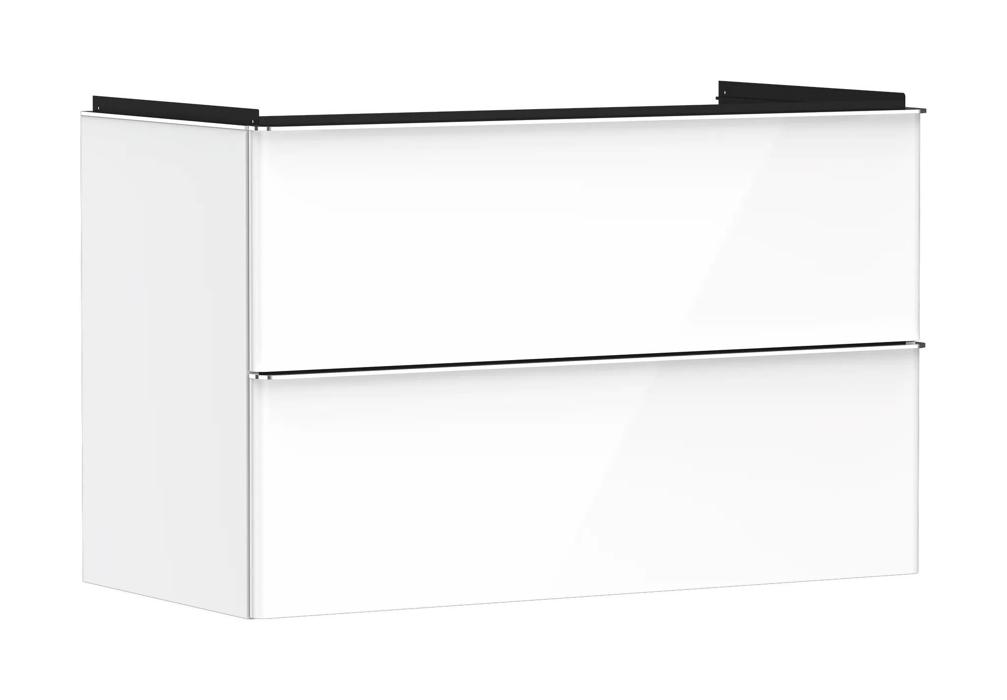 Hansgrohe Xelu Q Waschtischunterschrank Weiß Hochglanz 980⁄475 mit 2 Schubkästen chrom