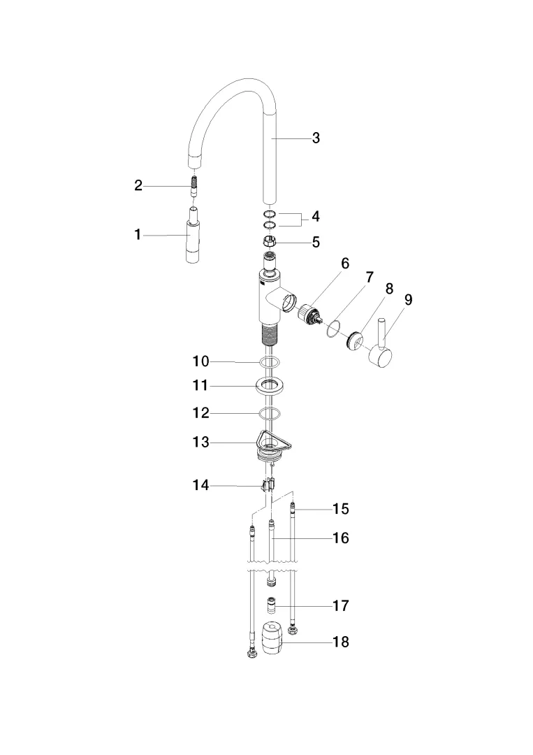 Einhebelmischer Pull-down mit Brausefunktion TARA Chrom 33870888