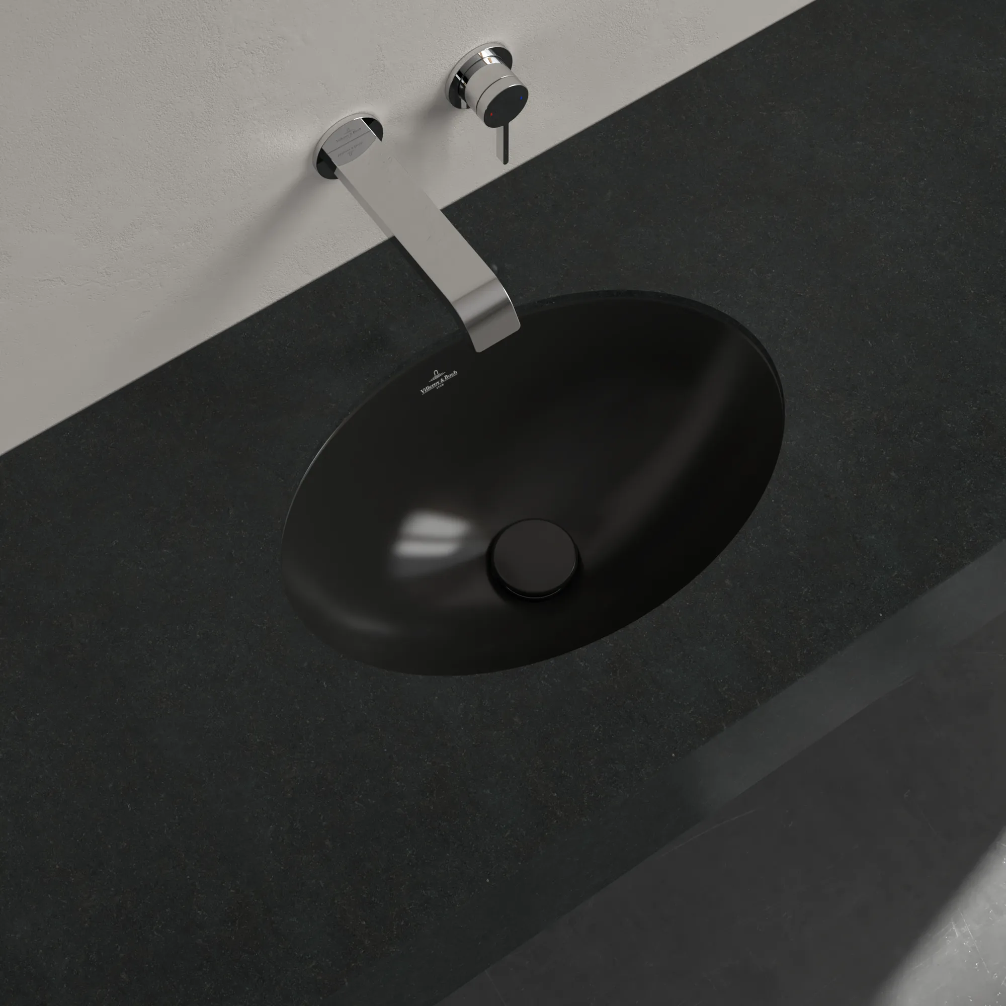 Villeroy & Boch Unterbauwaschbecken Loop & Friends, oval, Pure Black CeramicPlus, 430 x 290 mm, Höhe 185 mm Villeroy & Boch Unterbauwaschbecken Loop & Friends, oval, Pure Black CeramicPlus, 430 x 290 mm, Höhe 185 mm