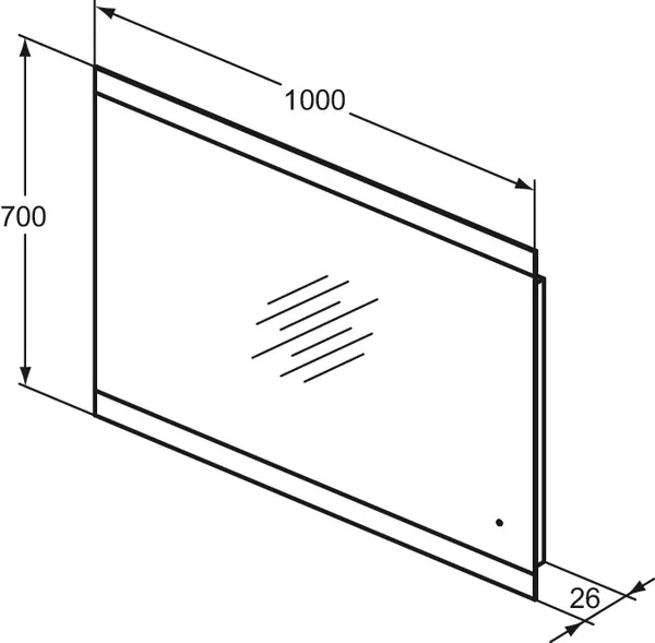 Ideal Standard MIRROR&LIGHT Wandspiegel mit seitl. Ambientelicht, 1000x26x700mm Ideal Standard MIRROR&LIGHT Wandspiegel mit seitl. Ambientelicht, 1000x26x700mm