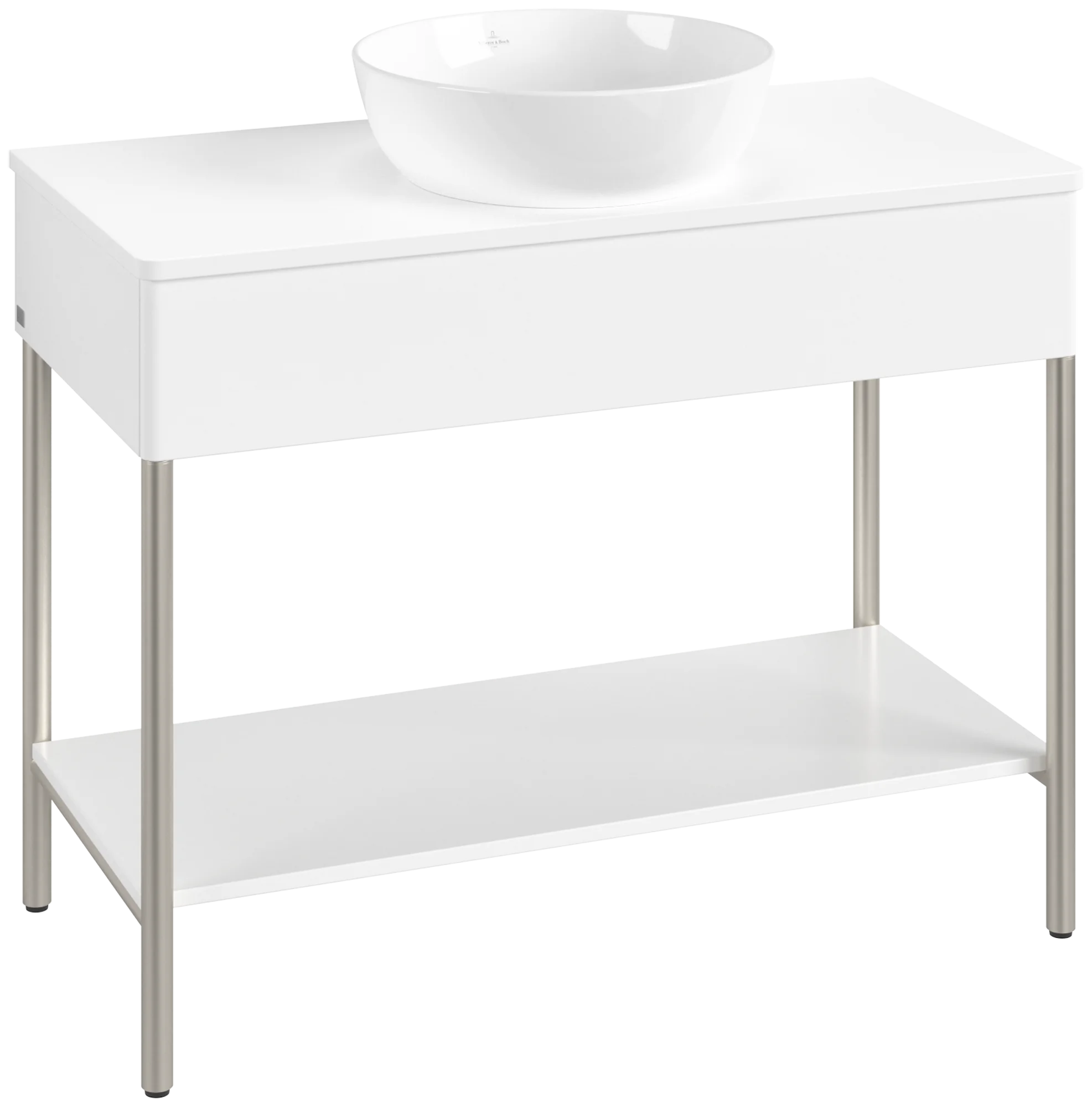 Villeroy & Boch Waschbeckenunterschrank Artis L64010MT, Eckig White Matt Lacquer, 1000x782x500mm, mit Beleuchtung und Push-to-open Funktion
