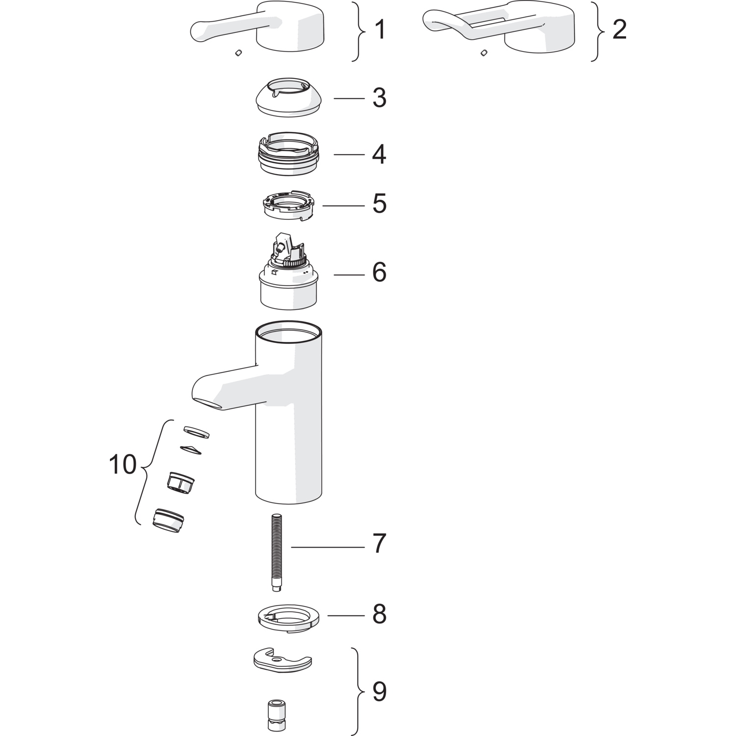Einhand-Waschtischarmatur Bedienungshebel lang „Medipro“ Ausladung 120 mm in Chrom Einhand-Waschtischarmatur Bedienungshebel lang „Medipro“ Ausladung 120 mm in Chrom