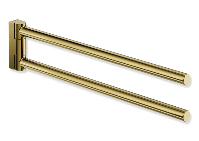 HEWI Handtuchhalter System 162, Edelstahl PVD, gold glänzend, Länge 331 mm, zweiarmig schwenkbar
