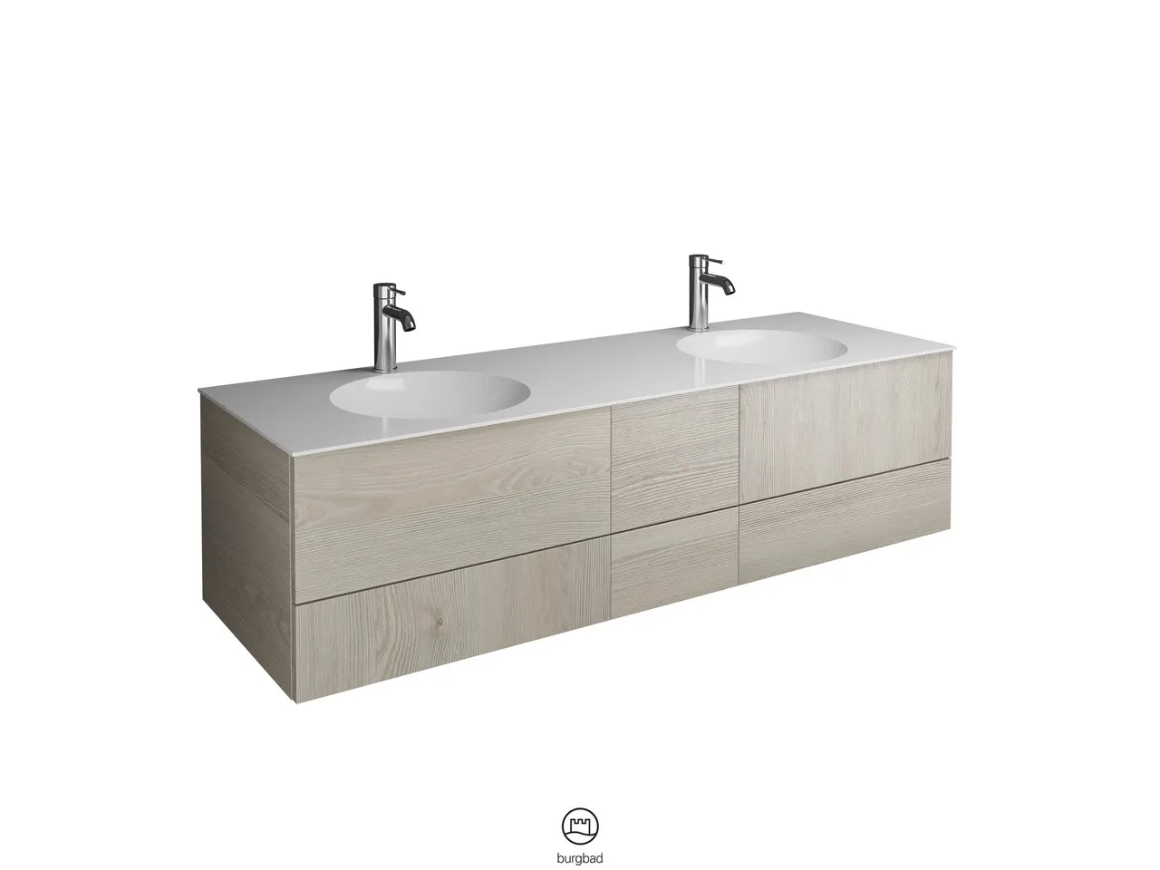 burgbad Badmöbelset „Coco“ in Weiß Matt mit Laserkante burgbad Badmöbelset „Coco“ in Weiß Matt mit Laserkante