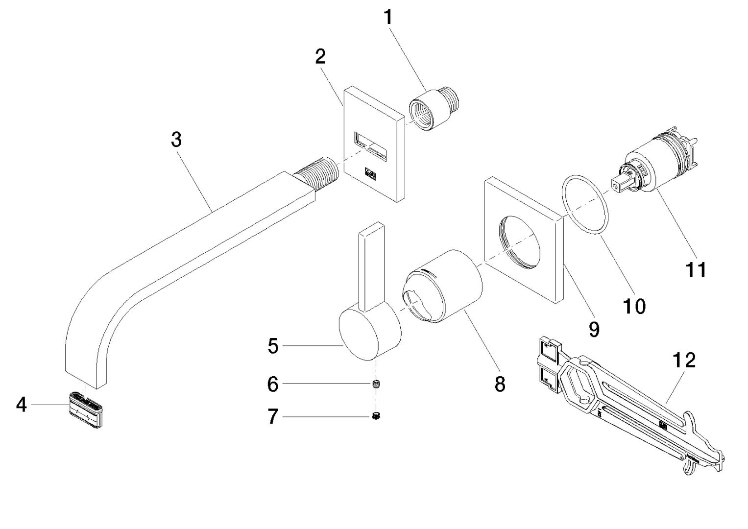 Dornbracht MEM Waschtisch-Wand-Einhandbatterie ohne Ablaufgarnitur Chrom Dornbracht MEM Waschtisch-Wand-Einhandbatterie ohne Ablaufgarnitur Chrom