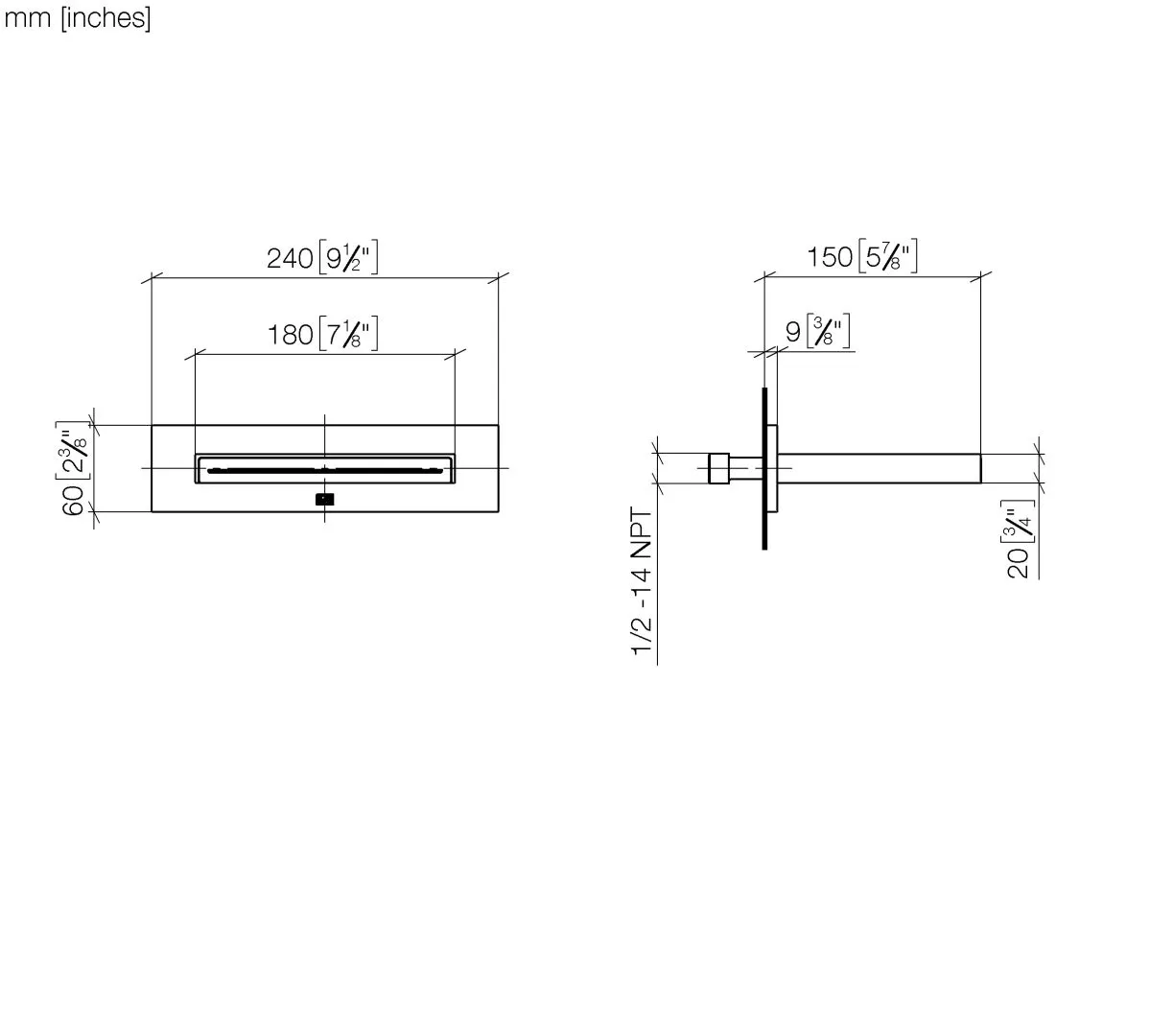 Dornbracht WATER SHEET Schwallauslauf für Wandmontage Chrom gebürstet Dornbracht WATER SHEET Schwallauslauf für Wandmontage Chrom gebürstet