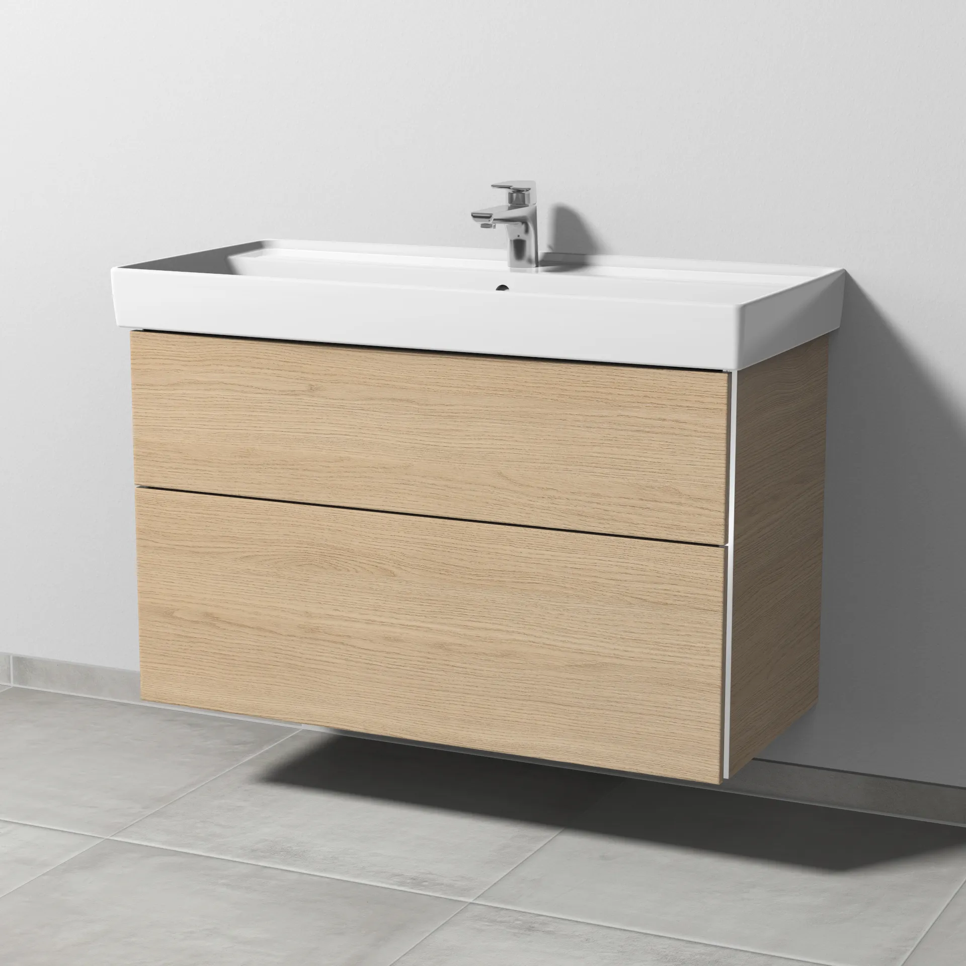 Sanipa Waschtischunterschrank „3way“ passend zu Keramik-Waschtische Collaro von Villeroy & Boch 950 × 588 × 447 mm in Eiche Nordic