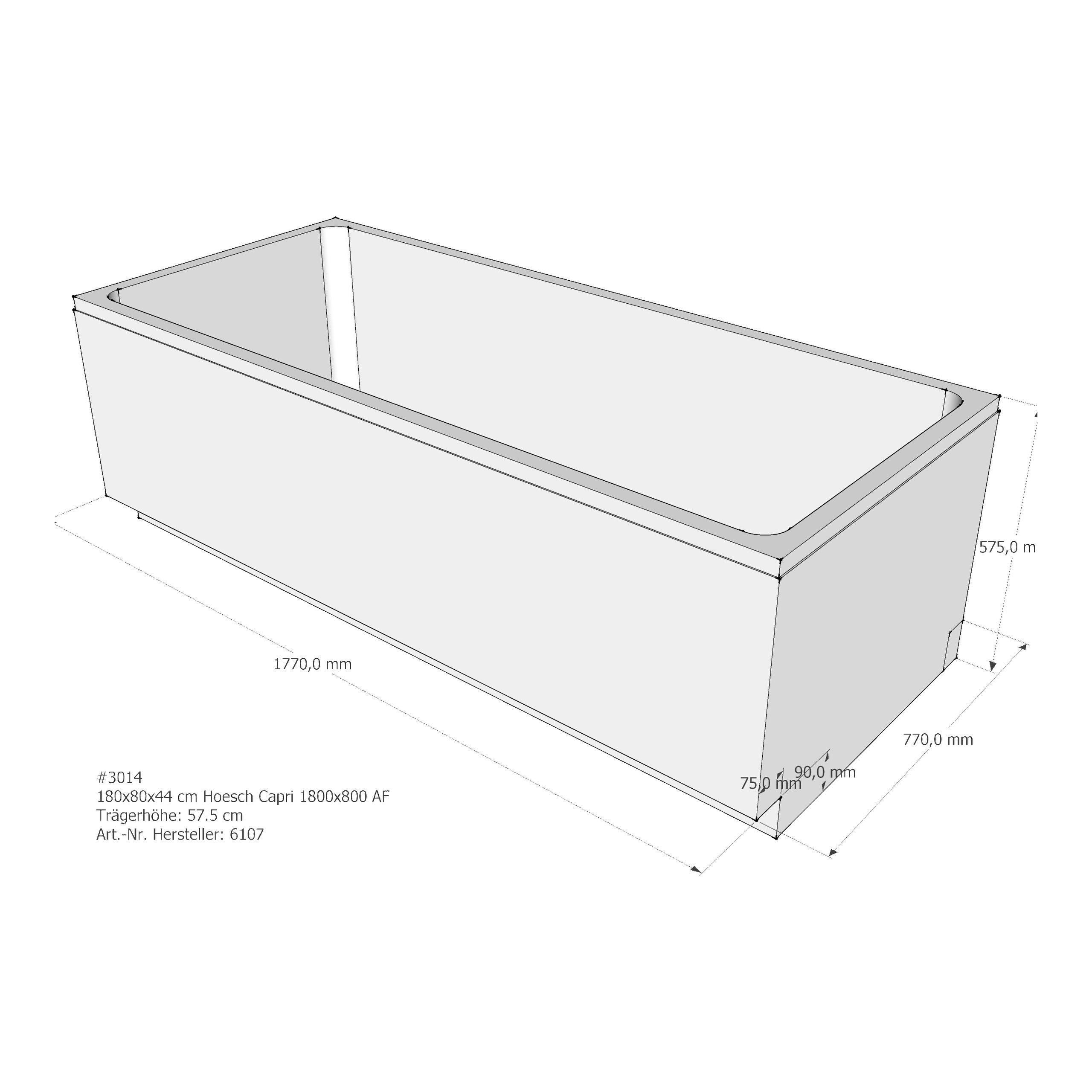 Badewannenträger für Hoesch Capri 1800×800 180 × 80 × 44 cm Badewannenträger für Hoesch Capri 1800×800 180 × 80 × 44 cm