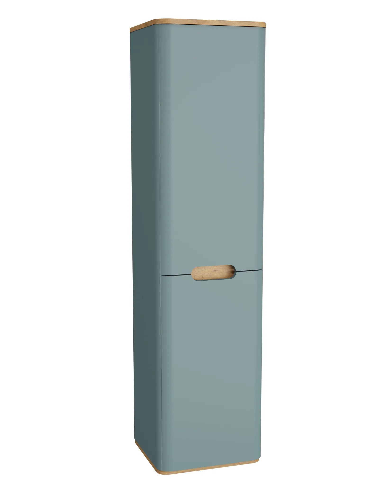 Sento Hochschrank mit Wäschekorb Türanschlag rechts Fjordgrün Matt