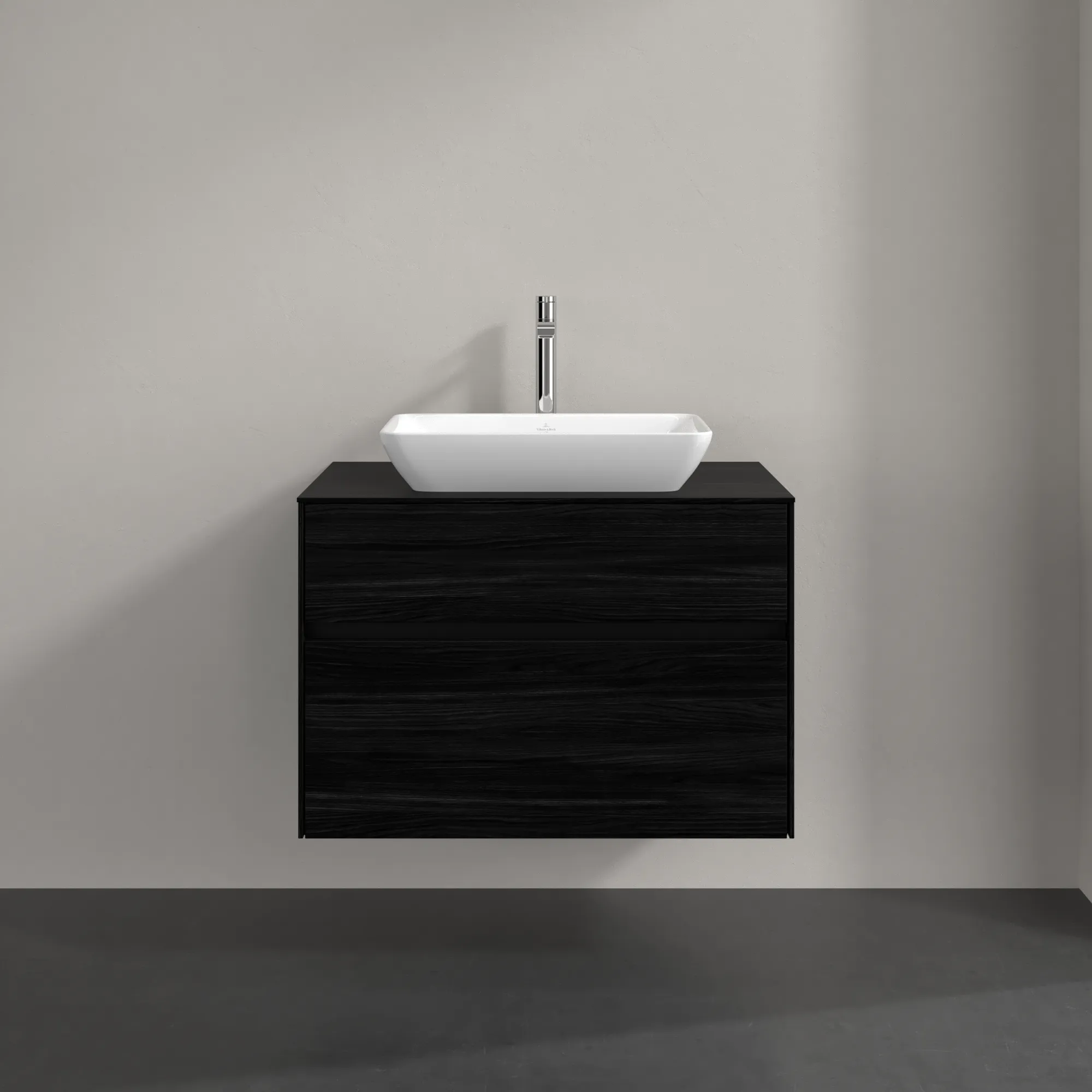 Villeroy & Boch Waschbeckenunterschrank Collaro C108B0, Black Oak, 800 x 548 x 500 mm, mit Beleuchtung und SoftClosing, Eckig Villeroy & Boch Waschbeckenunterschrank Collaro C108B0, Black Oak, 800 x 548 x 500 mm, mit Beleuchtung und SoftClosing, Eckig