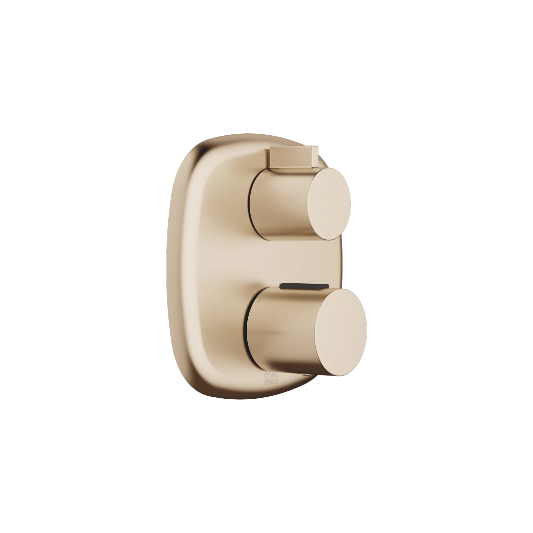Dornbracht COYA UP-Thermostat mit Einweg-Mengenregulierung - Champagne gebürstet (22kt Gold), Abdeckplatte 150 x 150 mm, Sicherheitssperre bei 38°C, voreinstellbare heißwasserbegrenzung Dornbracht COYA UP-Thermostat mit Einweg-Mengenregulierung - Champagne gebürstet (22kt Gold), Abdeckplatte 150 x 150 mm, Sicherheitssperre bei 38°C, voreinstellbare heißwasserbegrenzung