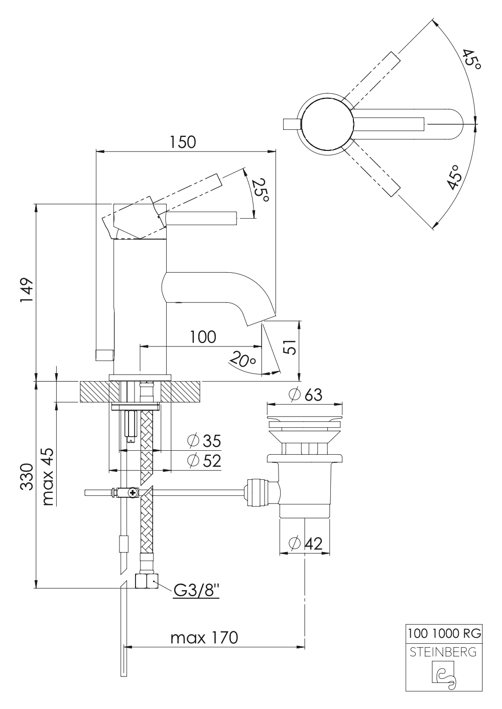Serie 100 Waschtisch-Einhebelmischbatterie Serie 100 Waschtisch-Einhebelmischbatterie
