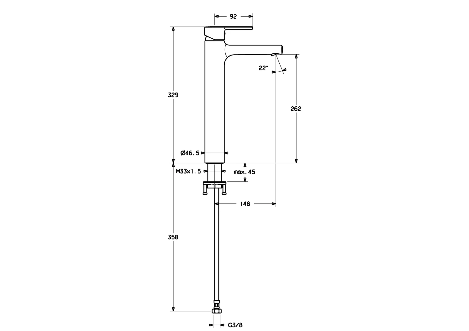 HansaRONDA Einhebelmischer Waschtischbatterie HansaRONDA 0303 Ausladung 148 mm DN15 Chrom HansaRONDA Einhebelmischer Waschtischbatterie HansaRONDA 0303 Ausladung 148 mm DN15 Chrom
