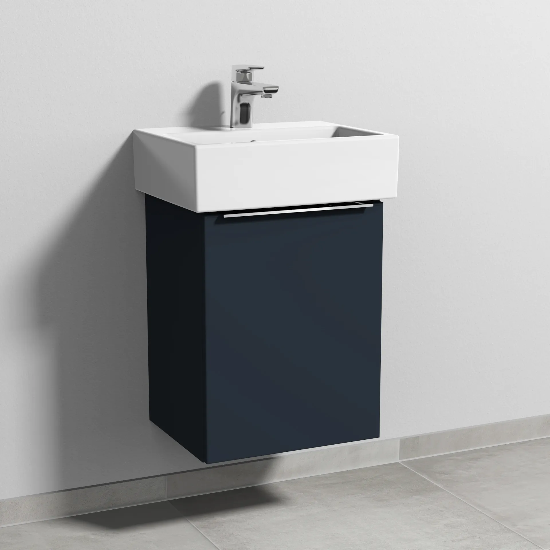 Sanipa Waschtischunterschrank „3way“ passend zu Keramik-Waschtische Vero Air von Duravit 400 × 520 × 332 mm in Marine (matt), Anschlag rechts