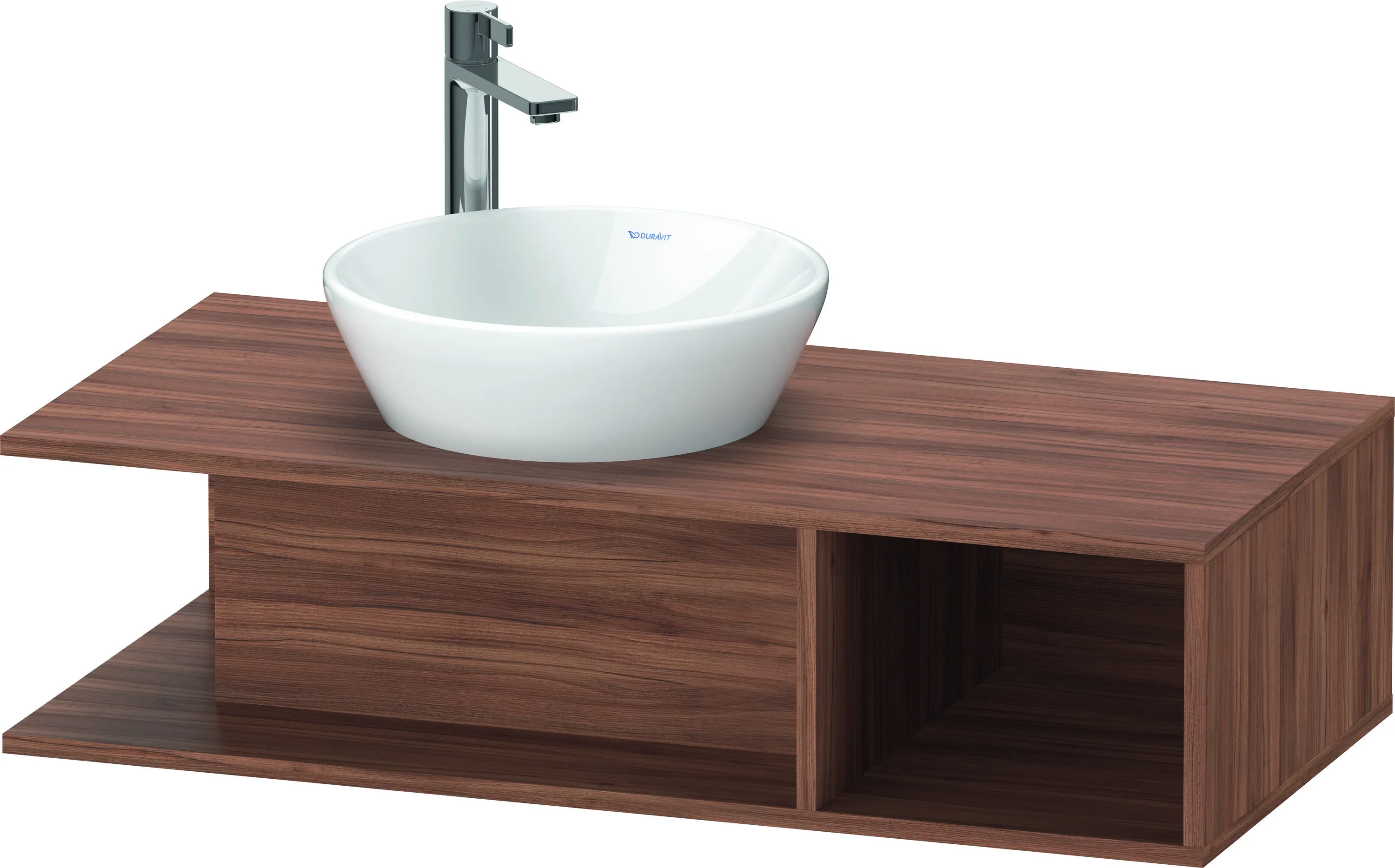 Duravit Waschtischunterschrank wandhängend „D-Neo“ 100 × 26 × 48 cm Nussbaum Natur