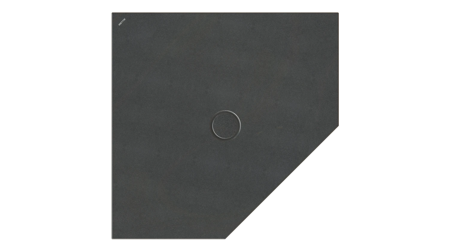 Bette fünfeck Duschwanne „BetteFloor Caro“ 100 × 100 cm in Midnight
