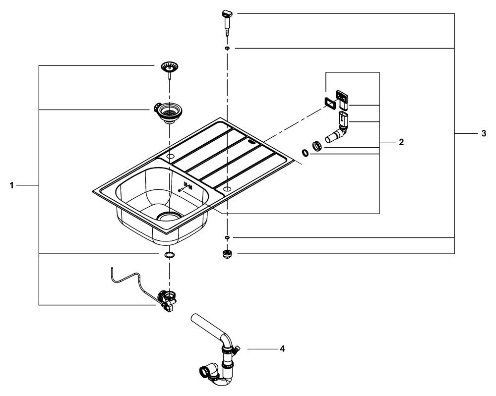 Grohe K200/Eurosmart Küchenspülen-Set, Edelstahlspüle mit Eurosmart Armatur Grohe K200/Eurosmart Küchenspülen-Set, Edelstahlspüle mit Eurosmart Armatur