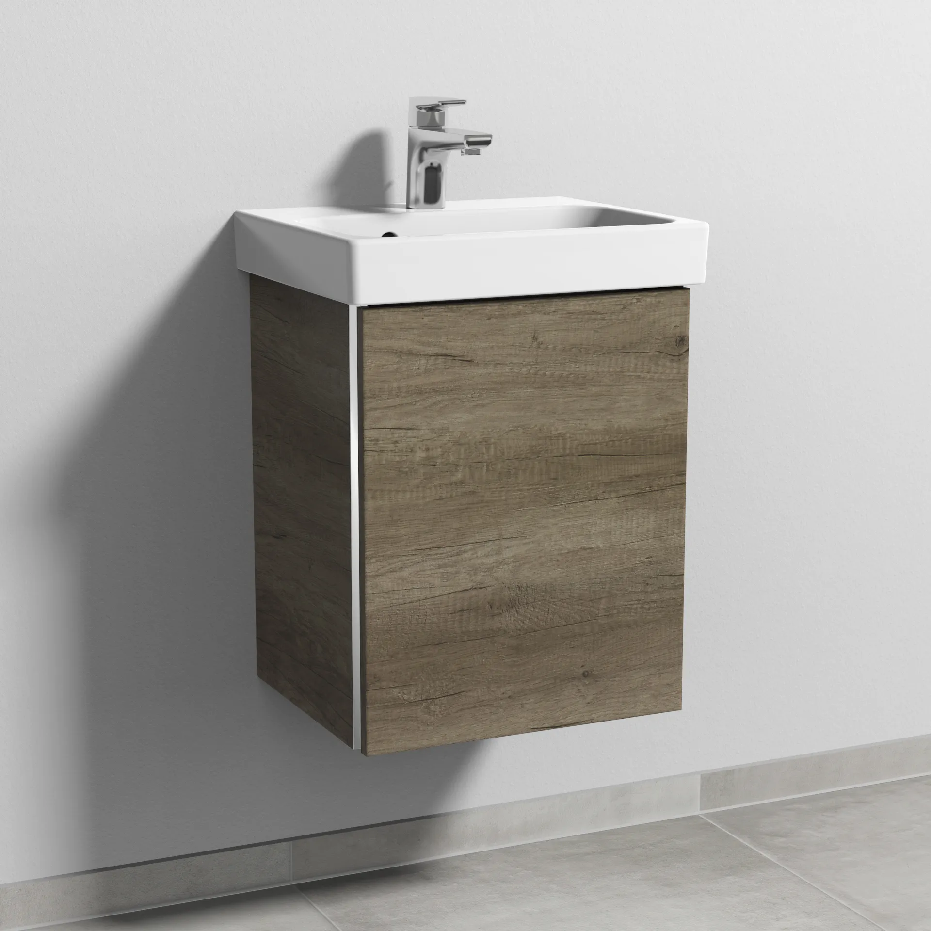 Sanipa Waschtischunterschrank „3way“ 410 × 517 × 353 mm in Eiche Nebraska, Anschlag rechts