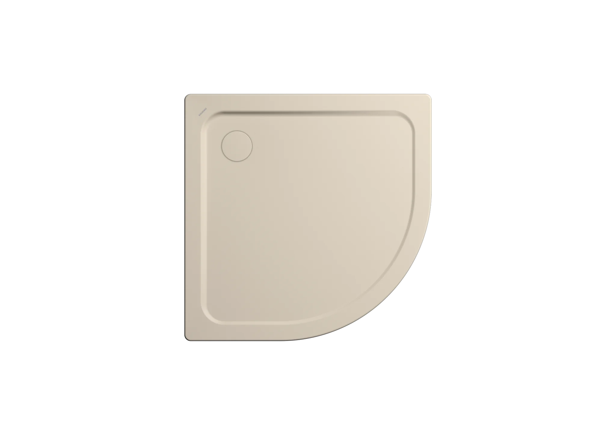 Kaldewei ARRONDO Duschfläche, warm beige 20, 1000x1000x25 mm, Viertelkreis, Eckablauf