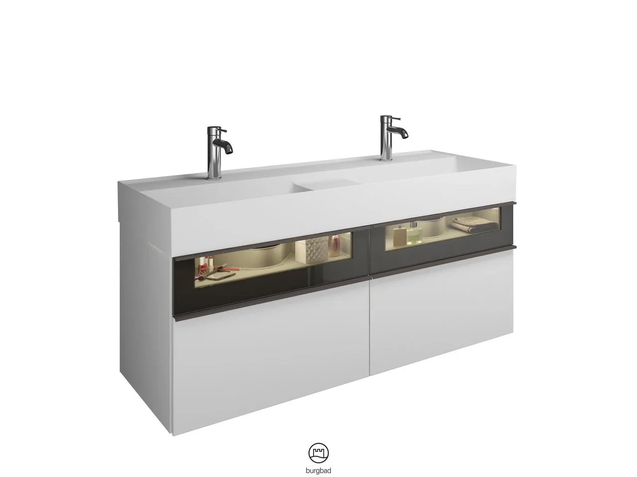 burgbad Badmöbelset „Yumo“ in Kieselgrau Matt burgbad Badmöbelset „Yumo“ in Kieselgrau Matt