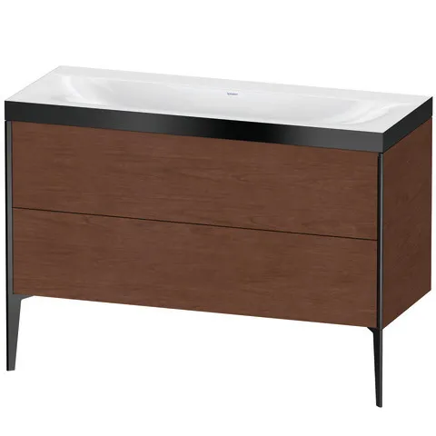 Duravit Waschtischunterschrank bodenstehend „XViu“ 120 × 61 × 48 cm in Amerikanischer Nussbaum