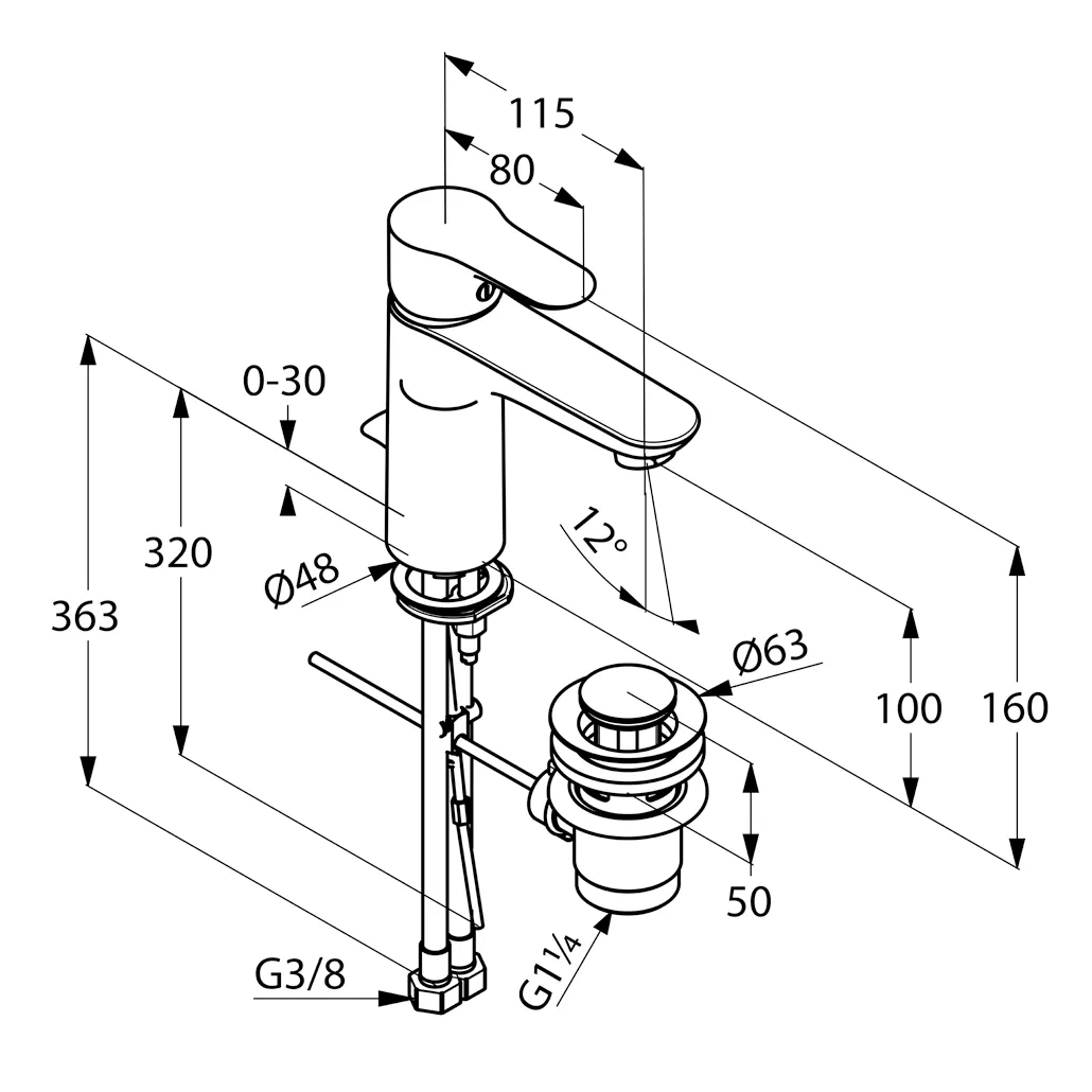 Kludi OBJEKTA Waschtisch-EHM XL DN 15 Ablaufgarnitur chrom Kludi OBJEKTA Waschtisch-EHM XL DN 15 Ablaufgarnitur chrom