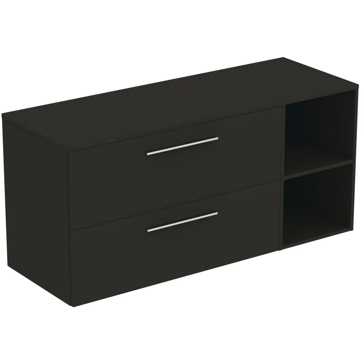 Ideal Standard i.life B 140cm Möbel-Set 2 Auszüge 2 offene Fächer Griff Chrom Carbongrau matt Ideal Standard i.life B 140cm Möbel-Set 2 Auszüge 2 offene Fächer Griff Chrom Carbongrau matt